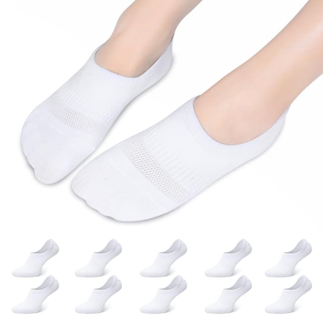 Falechay 10 Paar Sneaker Socken Damen Füßling Herren No show Unsichtbare Socken Sneakersocken 39-42 Weiß 🧦🌟