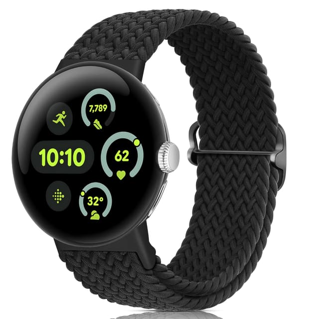 Snyeest Nylon Armbänder für Google Pixel Watch 3 | Geflochtenes Elastisches Solo Loop Ersatzband