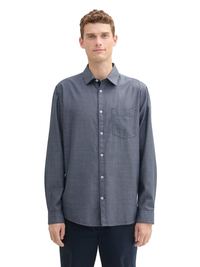 👔 TOM TAILOR Herren Regular Fit Hemd - Navy Diagonal Structure | 15.94€ + Versandkostenfrei