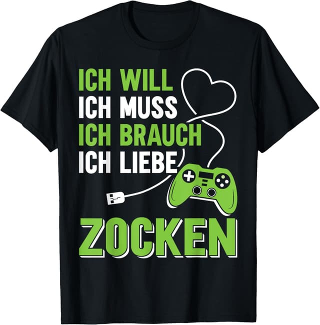 🎮 Zocker Gamer Computerfreak Design Ich liebe Zocken T-Shirt 🎮