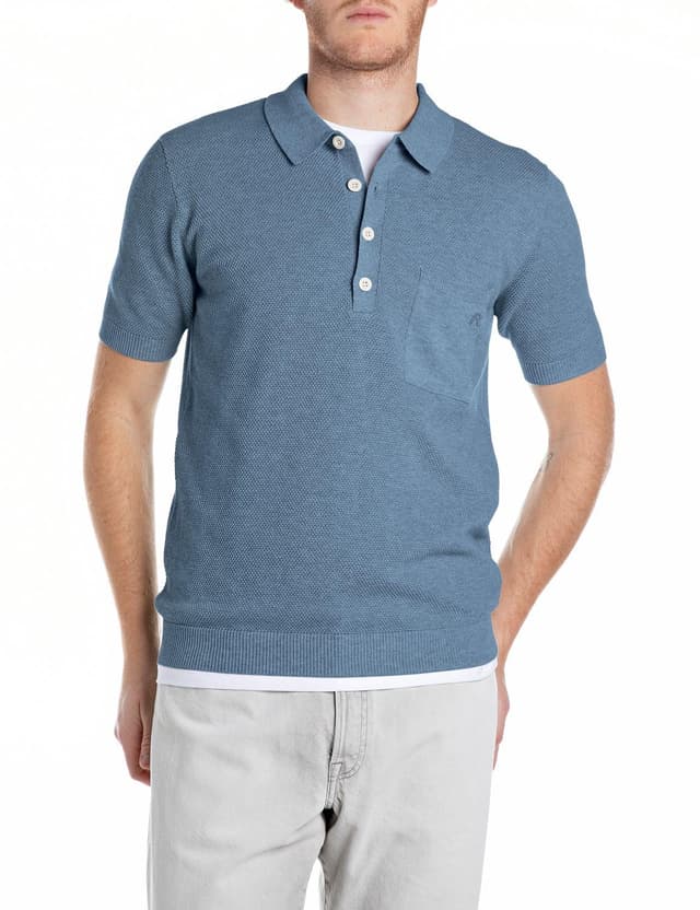 🔥 Super Angebot! Replay Herren Polo-Pullover M M28 Jeans Melange