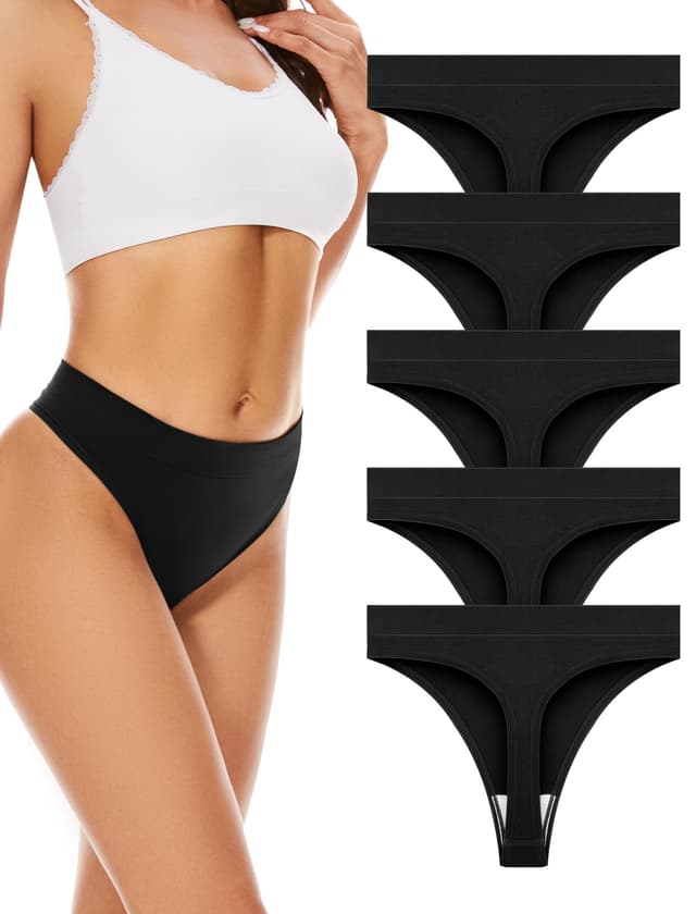 🩲 VOENXE String Tanga Damen Nahtlos,High Waist Sport UnterwäSche Frauen Mehrpack