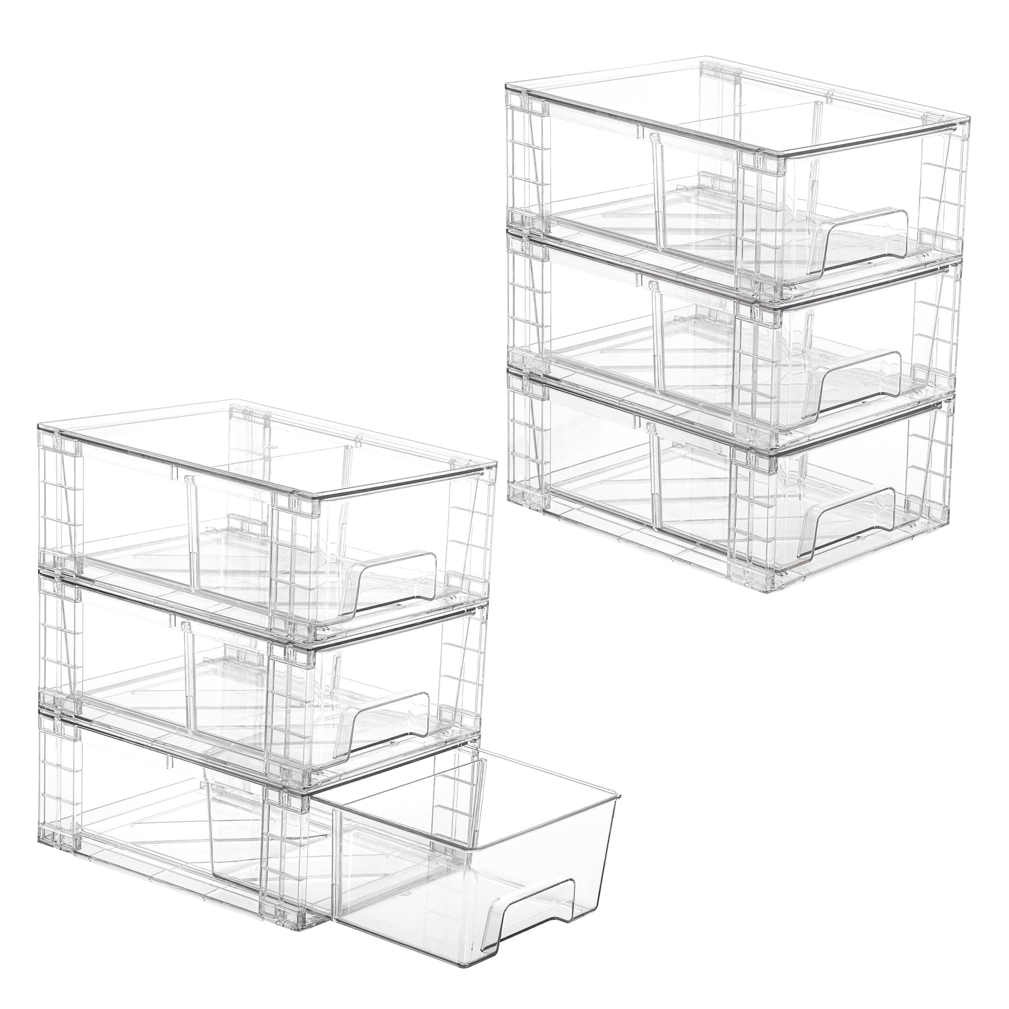 🌟 Vtopmart 6 Stücke Transparent Schubladenboxen - Organisieren leicht gemacht! 🌈
