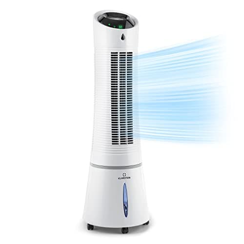 Klarstein 4-in-1: Smart Luftkühler, Ventilator, Luftbefeuchter & Ionisation I 6 L Wassertank, Oszillation, 30 W, 210 m³/h, Timer I Mobiles Klimagerät, Weiß Skyscraper Ice Smart 🌬️❄️