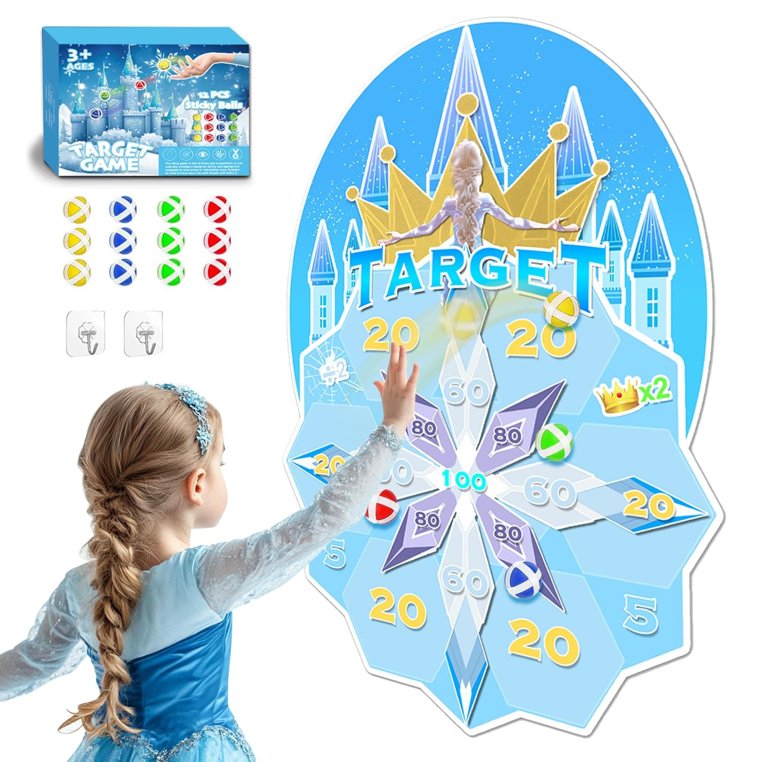 GirliGlee Dartscheibe Kinder mit Klett Dart Set 🎯