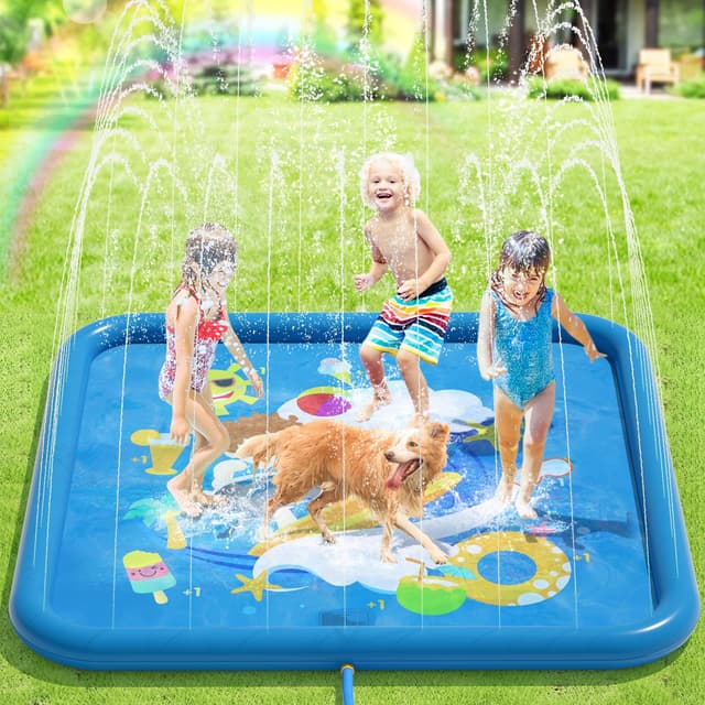 Peradix Splash Pad,170CM Sprinkler Wasser-Spielmatte 🌊 Sommer Outdoor Garten Kinder Spielzeug 💦