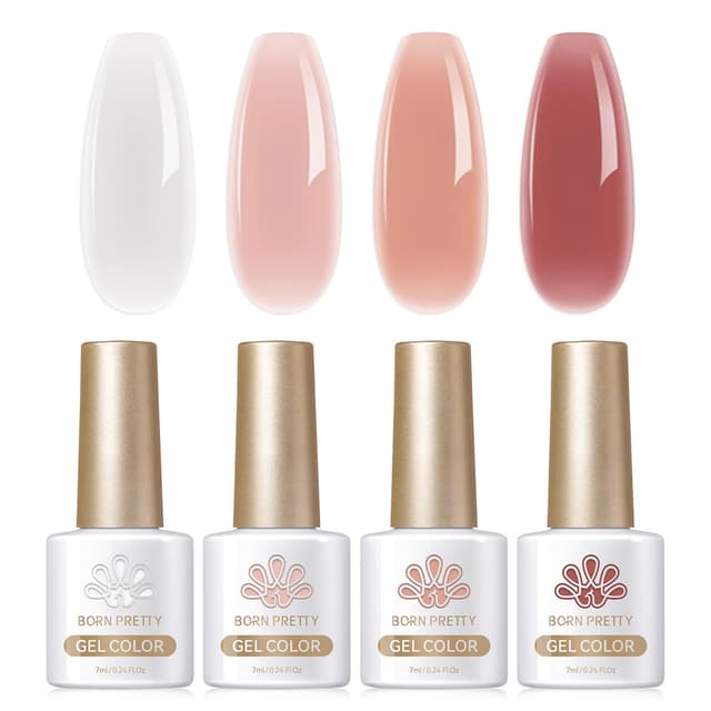 Born Pretty UV Nagellack Jelly Set - 4PCS Pfirsichdunst Serie