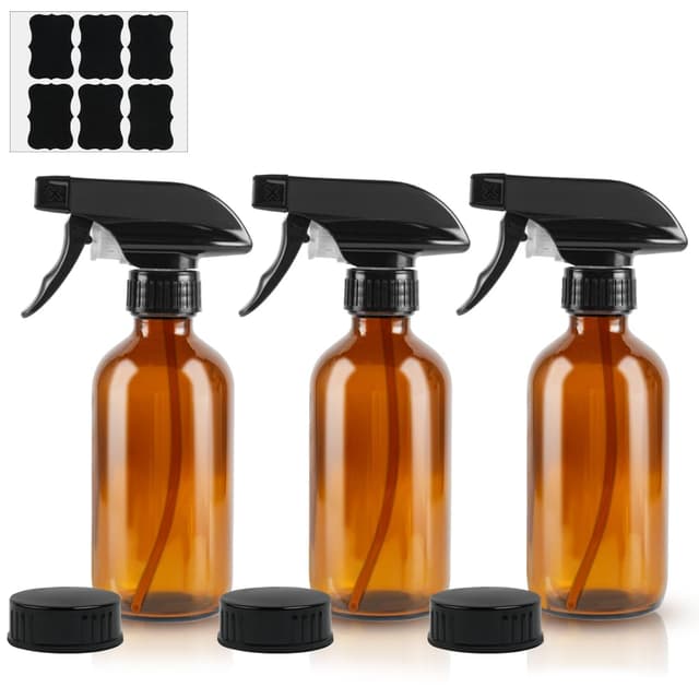 Angebot: HOTUT Sprühflasche Glas, 3 Stücke, 240 ml Braunglasflasche 🧴