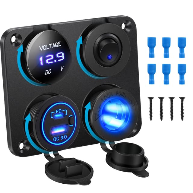 🔋🔌 Kohree 4 in 1 12V Steckdose USB C Mit Einzelschalter | 12V Steckdose Wohnmobil