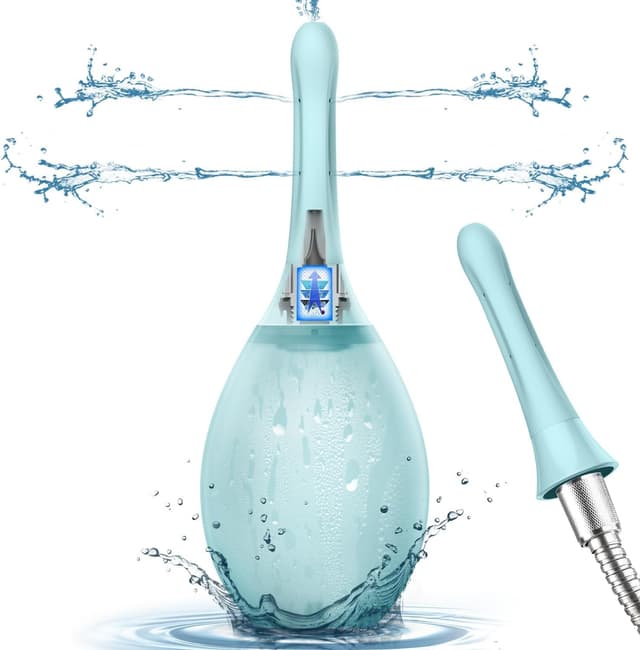 Analdusche Einlauf Darmreinigung Frau Herr - Anal Dusche 245ML Irrigator Darmspülung Anti-Rücklauf und Filter Enema Kann an Einen Duschschlauch Angeschlossen Werden Lichtblau 💦