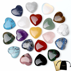 🔮 XIANNVXI 20 Stück Glücksbringer Herz Deko Kristalle Edelsteine Set Valentinstag ❤️