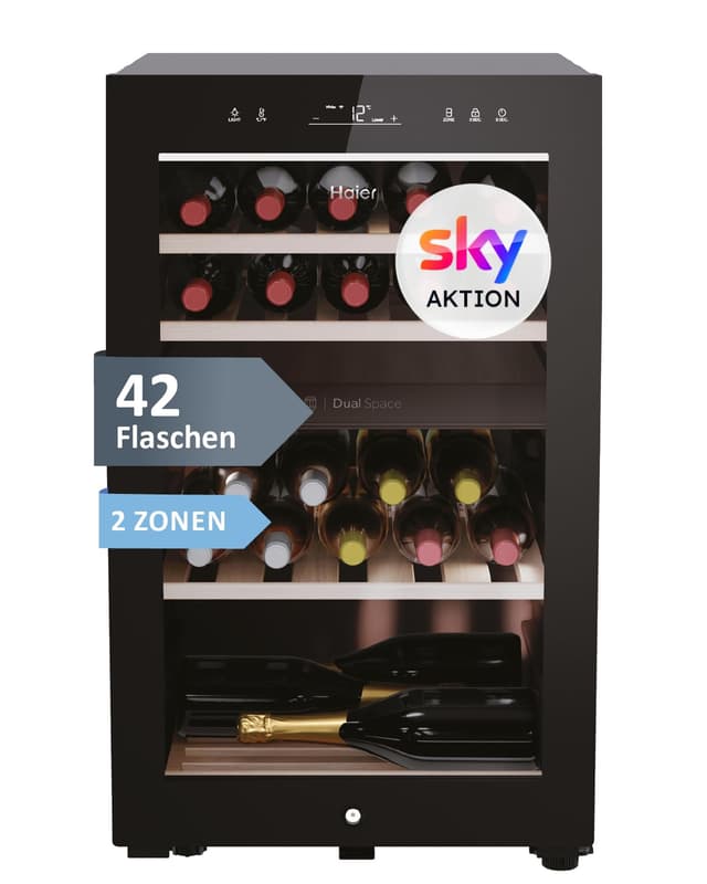 🍷 Haier Weinklimaschrank klein 50 SERIE 7 HWS42GDAU1 | 42 Flaschen Weinkühlschrank