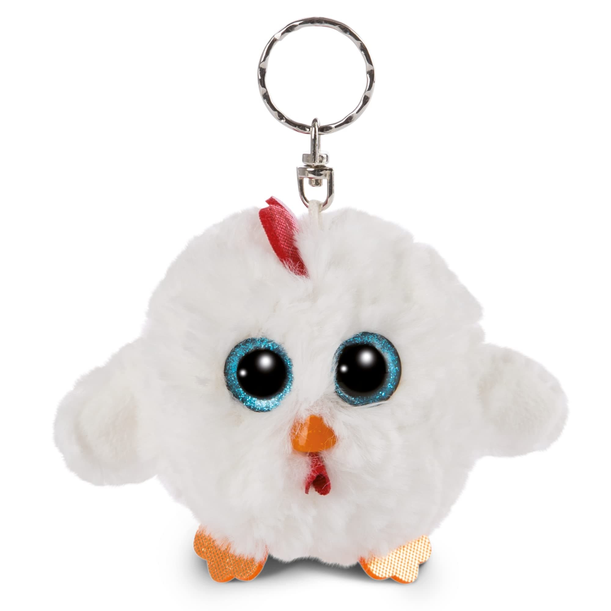 🐔🌟 NICI Glubschis: Das Original – Glubschis Schlüsselanhänger Henne Henlou 9 cm – Huhn Kuscheltieranhänger 🌟🐔