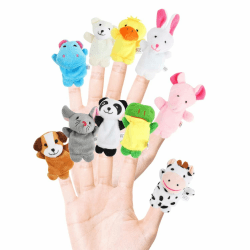 DERAYEE Finger-Puppen Set - 10 Stück 🎁🐻🐭🐰🐼🐘🦛🐄🐶🦆🐸 Angebot bei HelloDeals
