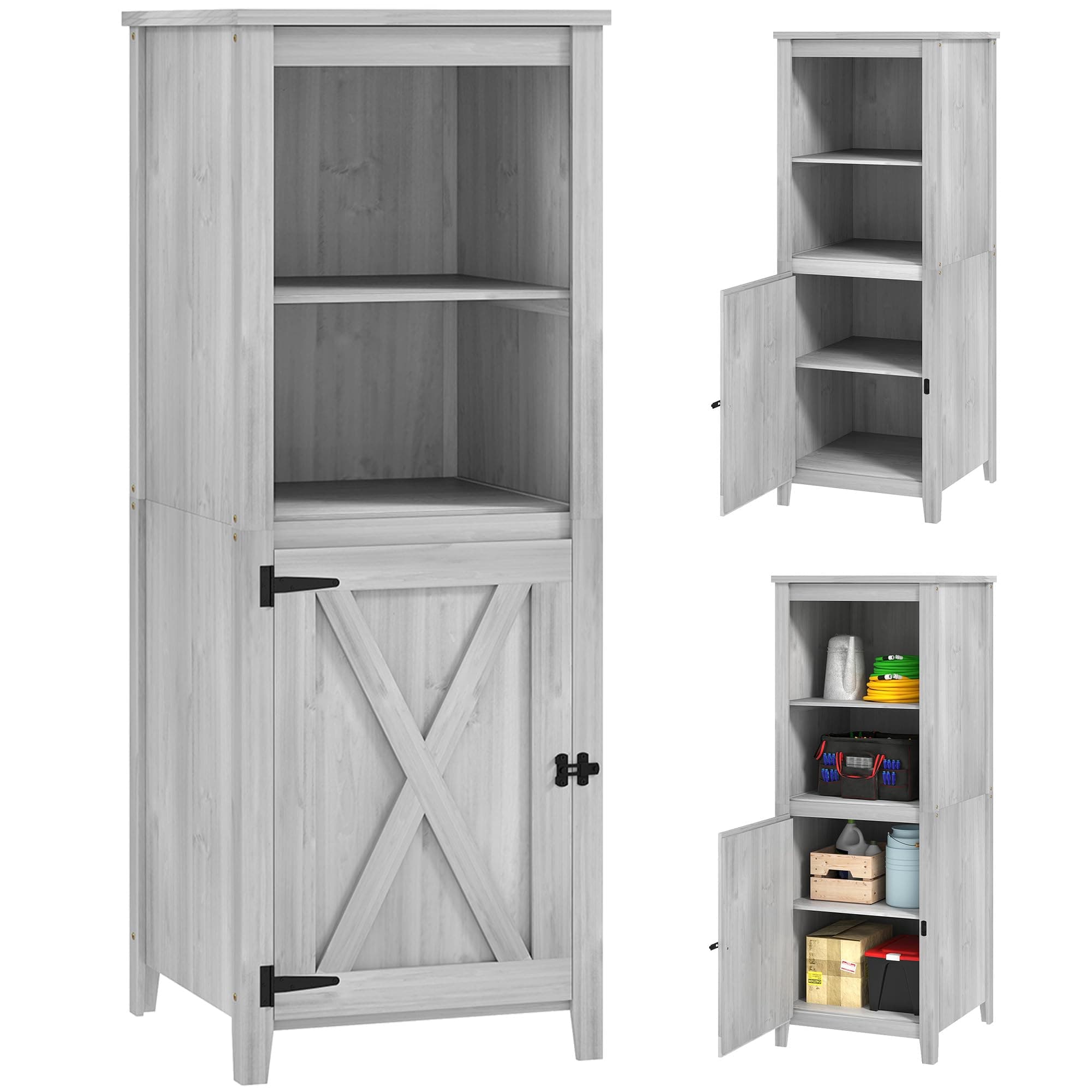 Outsunny Gartenschrank Holz, Geräteschuppen wetterfest 60x60x160cm 🌿🏡