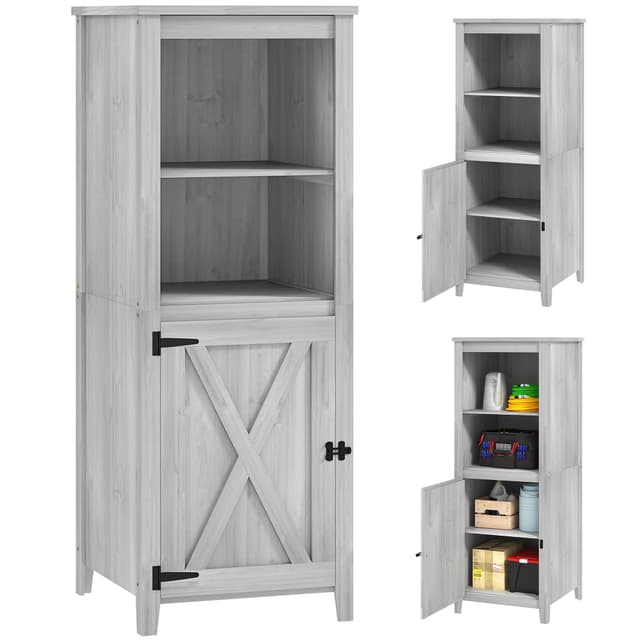 Outsunny Gartenschrank Holz, Geräteschuppen wetterfest 60x60x160cm 🌿🏡