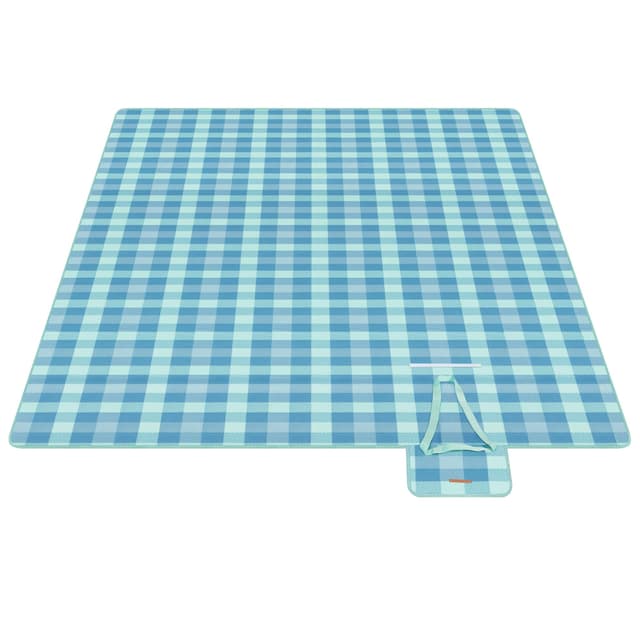 SONGMICS Picknickdecke 300 x 200 cm 🌳🏖️ Wasserdicht & Faltbar - Grün-Blau GCM012Q03