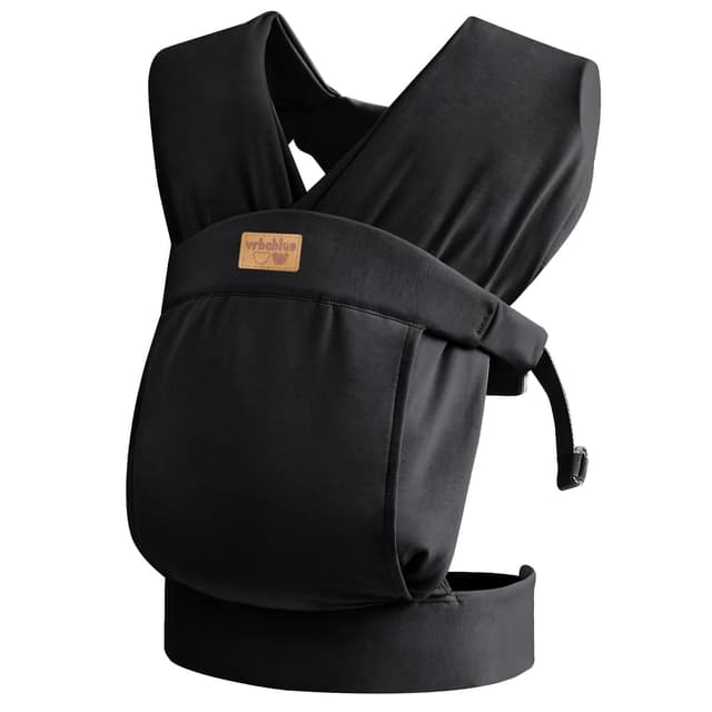 vrbabies Babytrage für Neugeborene ab Geburt Extra Weich, Bauchtrage Baby-Tragetasche Ergonomisch (Schwarz) 🌟👶🏻
