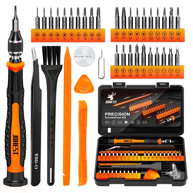 🔧 JOREST 38Pcs Feinmechaniker Schraubendreher Set - Reparatur Kit für iPhone, iPad, Switch, PS4, Xbox, Laptop, Macbook, Computer, Brille, Uhren usw.