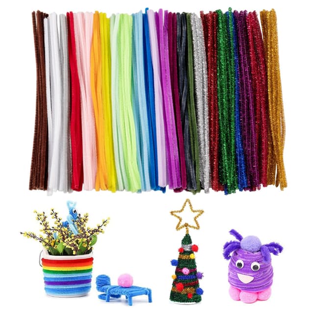 Carehabi Pfeifenputzer Bunt zum Basteln, 250 Stück 30cm mehrfarbig Pipe Cleaner Chenilledraht für DIY Bastelprojekte