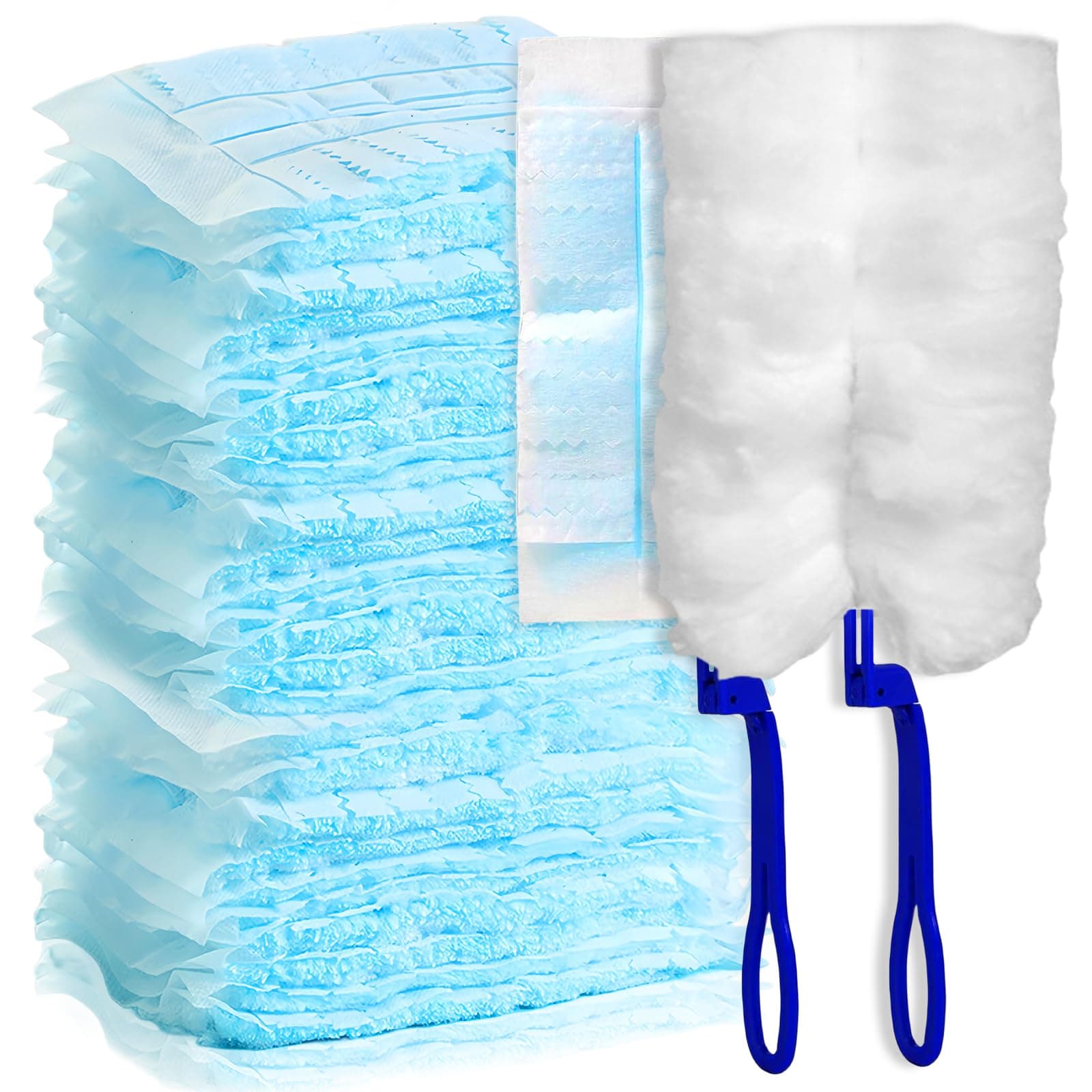 🧹🌟 50 Stück Staubmagnet Staubwedel Nachfüllpack für Swiffer mit Mikrofaser Staubwischer 🌟🧹