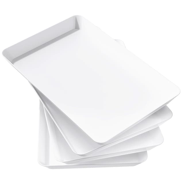 🍽️🎉 Lifewit Kunststoff Serviertablett, 36,7 x 24 cm, 4er-Set, Weiß 🎉🍽️