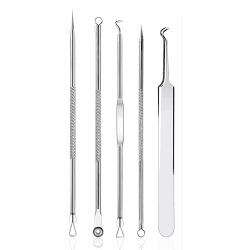 Rnitle Mitesserentferner Komedonenquetscher Set 🌟 Akne Whiteheads Blackhead Remover mit Box aus Edelstahl Angebot bei HelloDeals