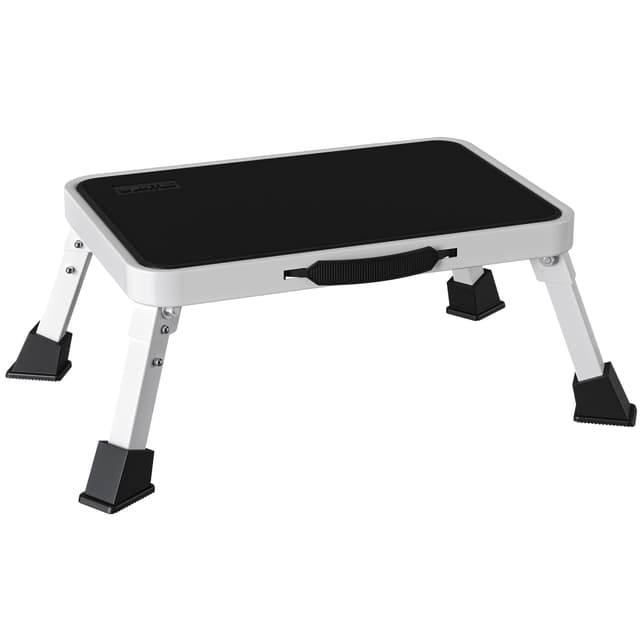 BONTEC Klapptritt, weißer Tritthocker klappbar bis 150 kg