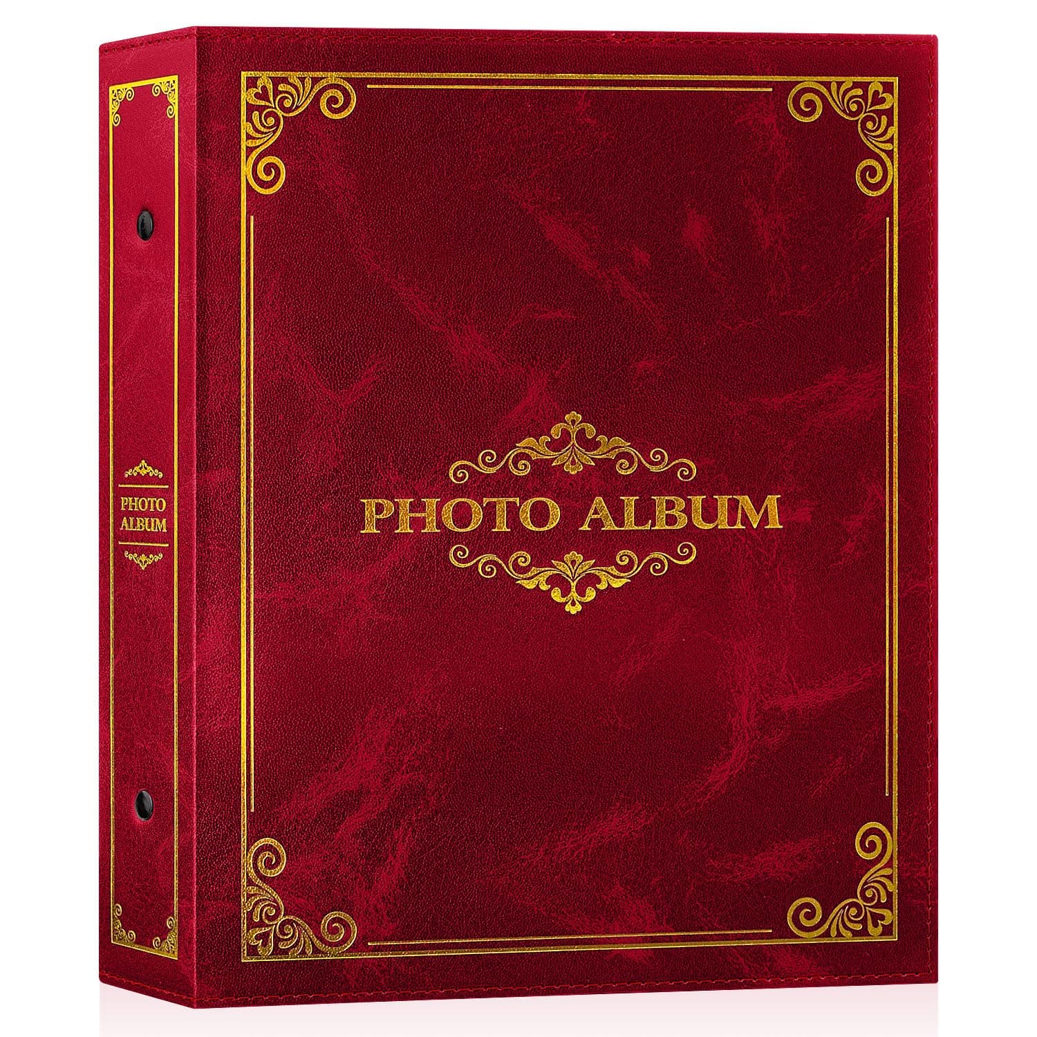 📸📔 Lanpn Fotoalbum 10x15 400, Traditionell Kunstleder Einstecken Einsteckalbum für Hochformat Fotos Bilder Rot 400 Taschen Rot 📷🔴