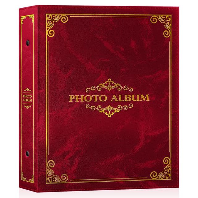 📸📔 Lanpn Fotoalbum 10x15 400, Traditionell Kunstleder Einstecken Einsteckalbum für Hochformat Fotos Bilder Rot 400 Taschen Rot 📷🔴