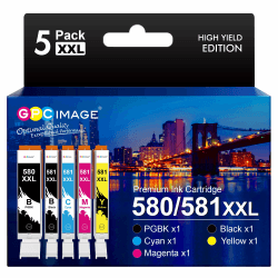 🌟 Super Deal! GPC IMAGE 580 581 XXL Kompatible für Canon Druckerpatronen Angebot bei HelloDeals