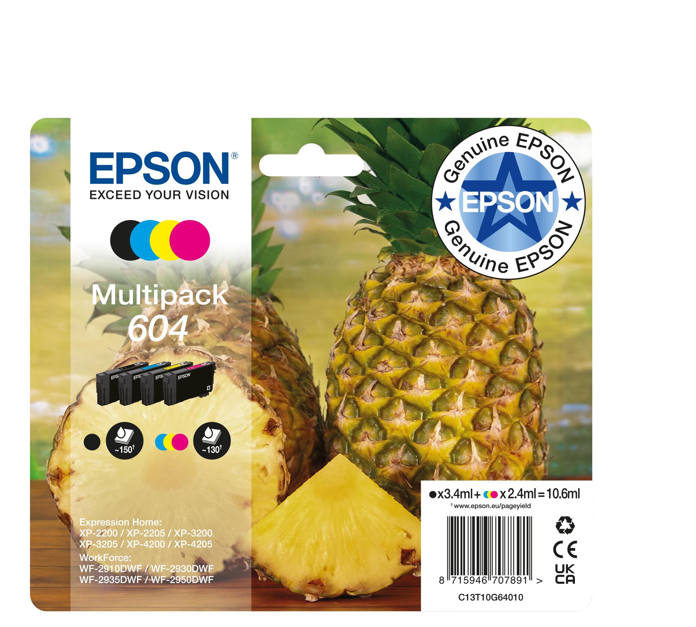 🖨️ Epson Original 604 Tinte Ananas Multipack 4-farbig Standard