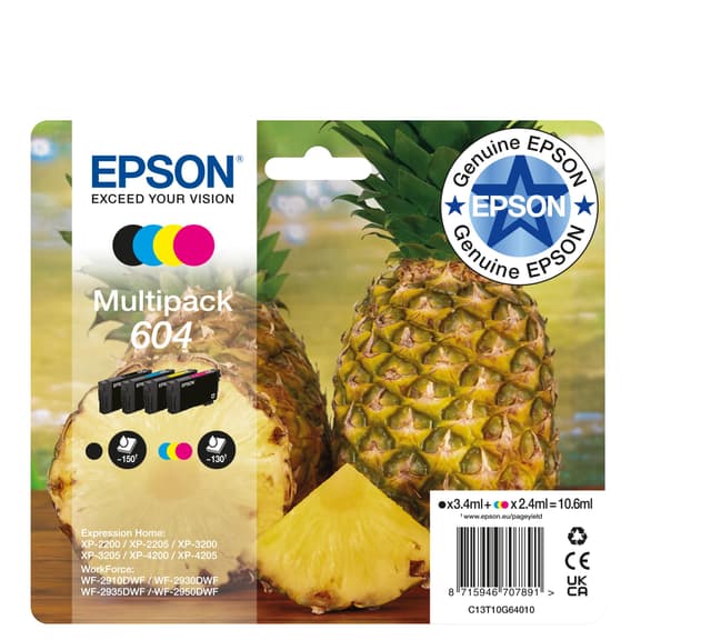 🖨️ Epson Original 604 Tinte Ananas Multipack 4-farbig Standard
