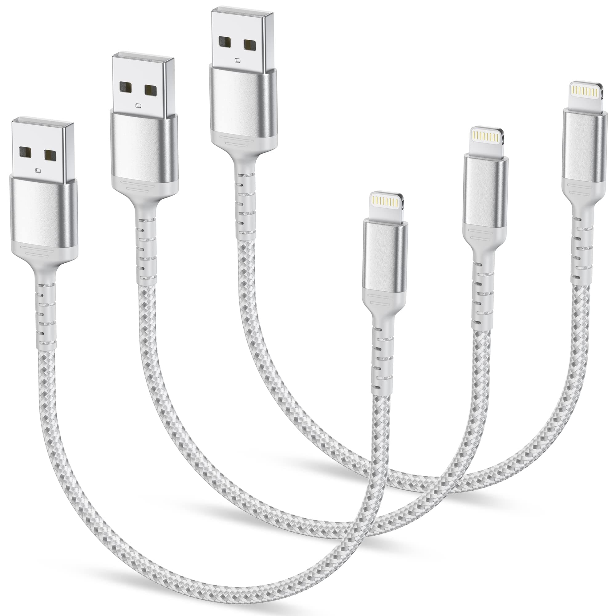 🔥 3Pack iPhone Ladekabel Kurz 30CM Silber