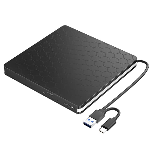Amicool Externe DVD Laufwerk USB 3.0 Type-C CD DVD +/-RW Brenner