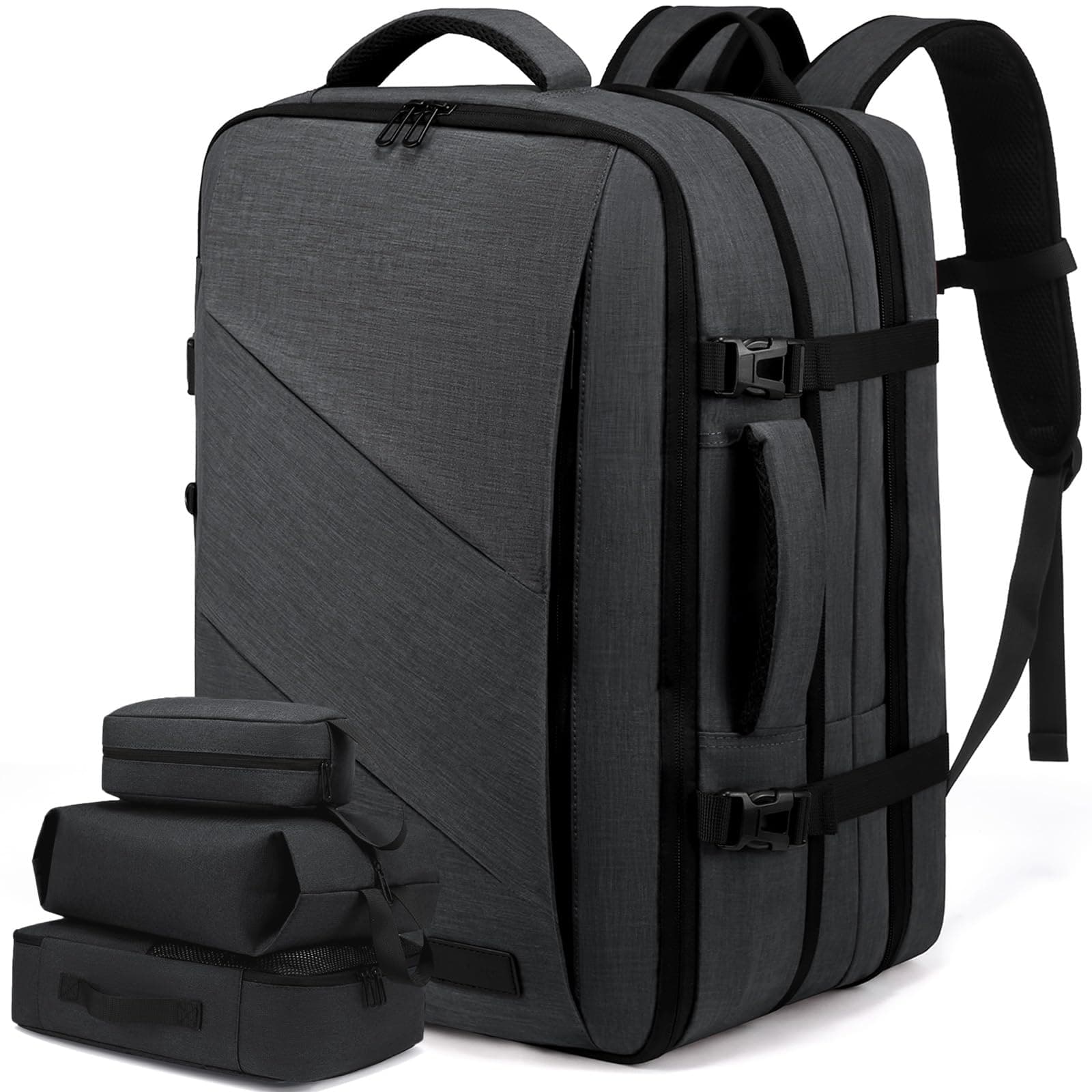 🎒 LOVEVOOK Rucksack Handgepäck Flugzeug - Schwarz 18 Zoll 1-grau 🛫