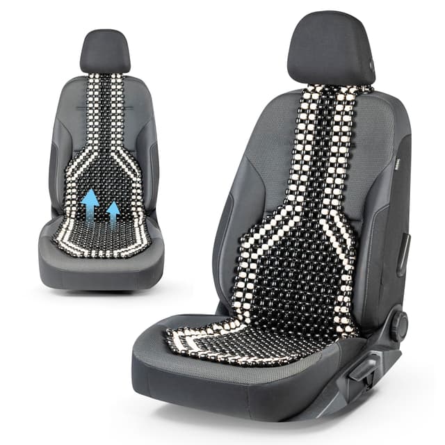🚗🌟Walser CarComfort Sitzauflage aus Holzperlen - Massage Autositzauflage Holz🌟🚗