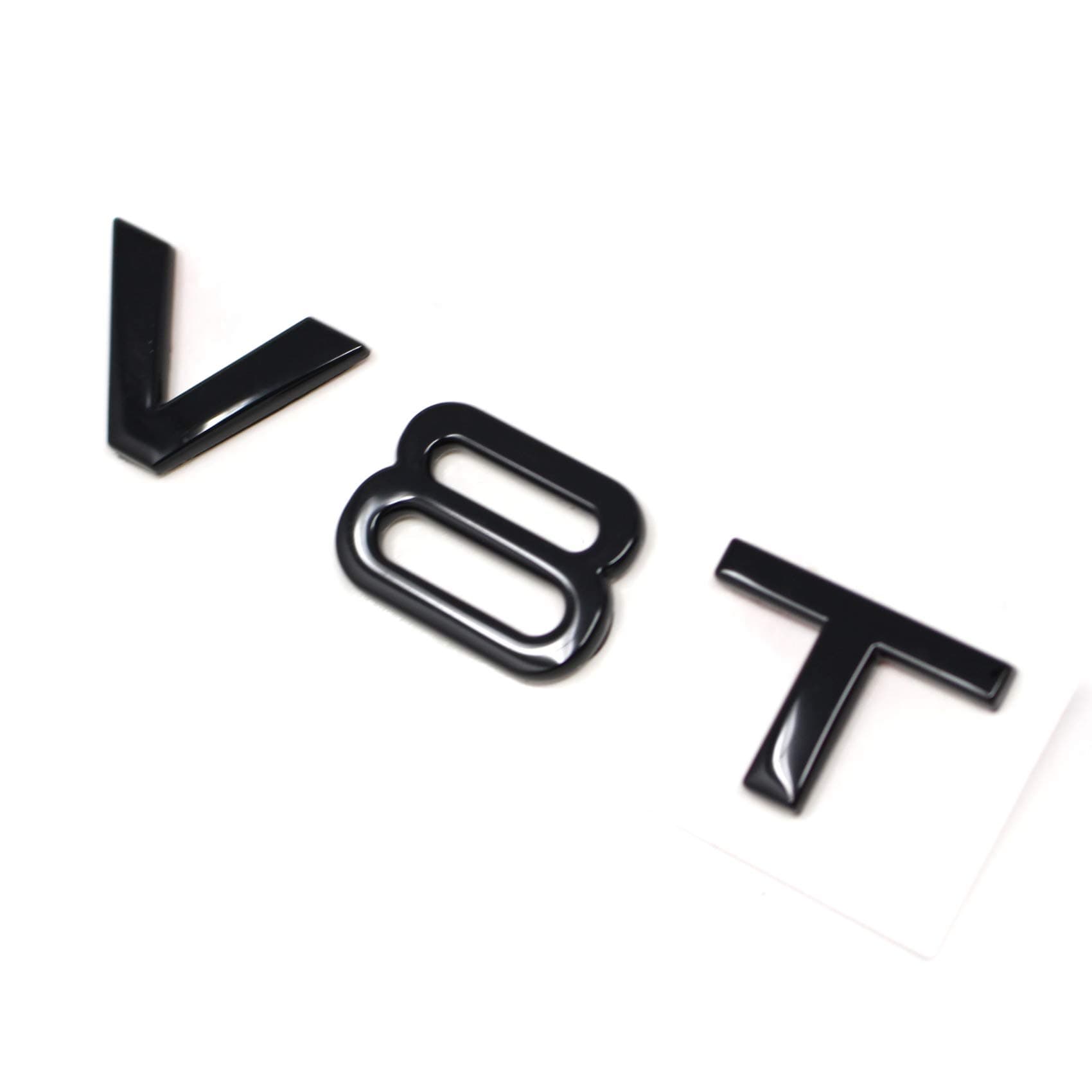 Angebot: V8T Emblem Schriftzug Kunststoff mit Schaumstoff-Kleberückseite Badge (Schwarz) 🚗