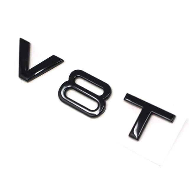 Angebot: V8T Emblem Schriftzug Kunststoff mit Schaumstoff-Kleberückseite Badge (Schwarz) 🚗
