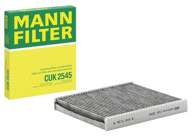🚗 MANN-FILTER CUK 2545 Innenraumfilter/Kabinenluftfilter - Pollenfilter mit Aktivkohle - für Pkw + Transporter CUK Single
