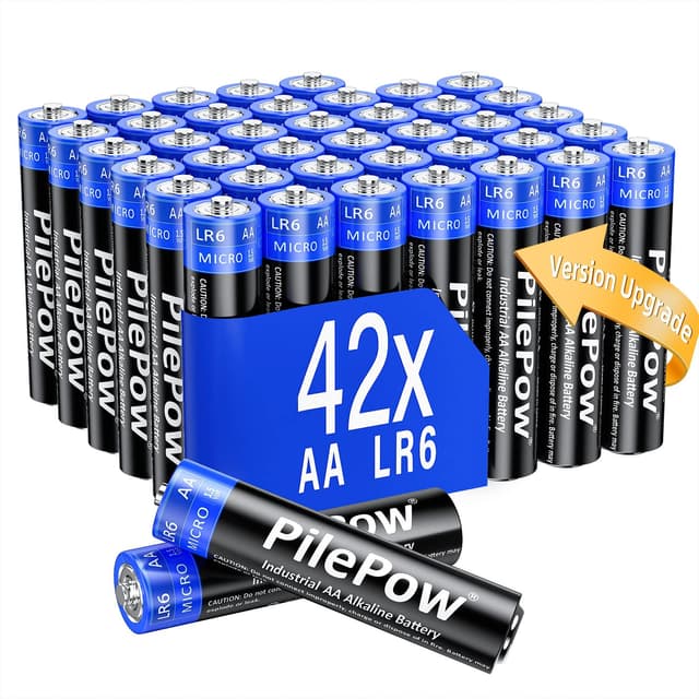 🔋 Batterien-AA Alkaline, Perfomant, 42 Stück AA-batterien, 1,5 Volt LR6 🔋
