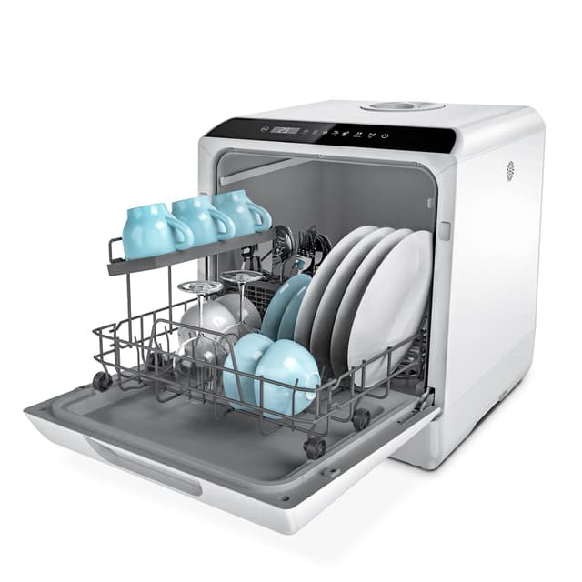 Hermitlux Mini Tischgeschirrspüler 🍽️ 4 Gedecke Kapazität & 360-Grad-Tiefenreinigung