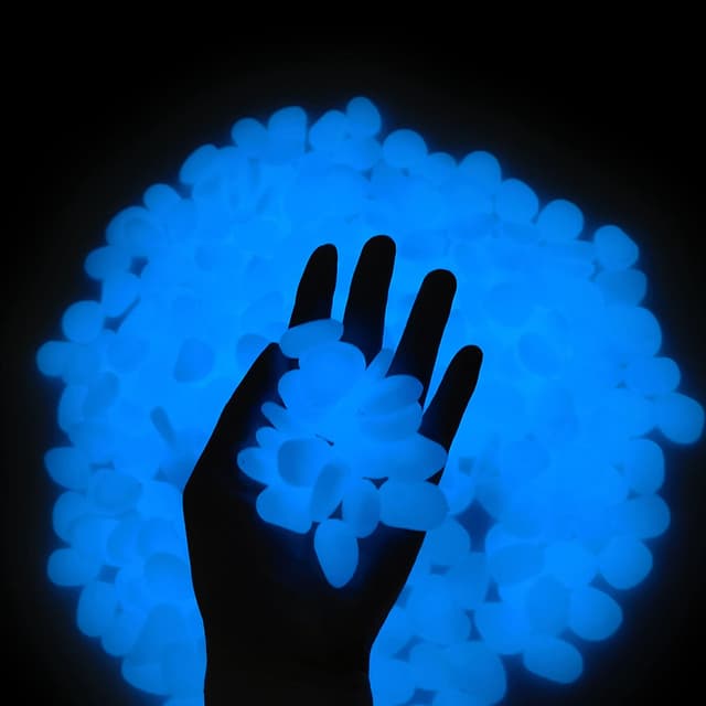 Leuchtsteine 300 Stück | Leuchtet im Dunkeln 🌟 | Solarbetrieben 300 Stück blau