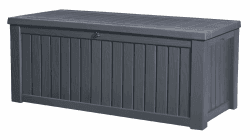 Keter Kissenbox Rockwood, graphit, 570l Fassungsvermögen 🌿🌞 Angebot bei HelloDeals