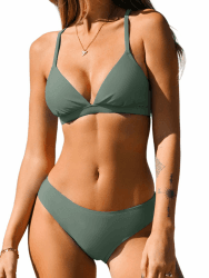 CUPSHE Damen Bikini Set 🌿 Zweiteiliger Badeanzug