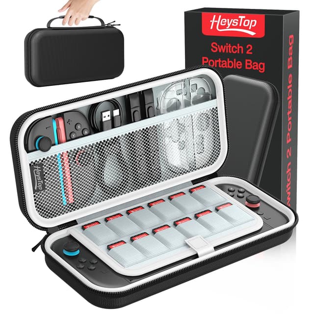 🎮 HEYSTOP Tasche für Nintendo Switch 2 - Große Tragetasche mit 12 Spielkartenfächern