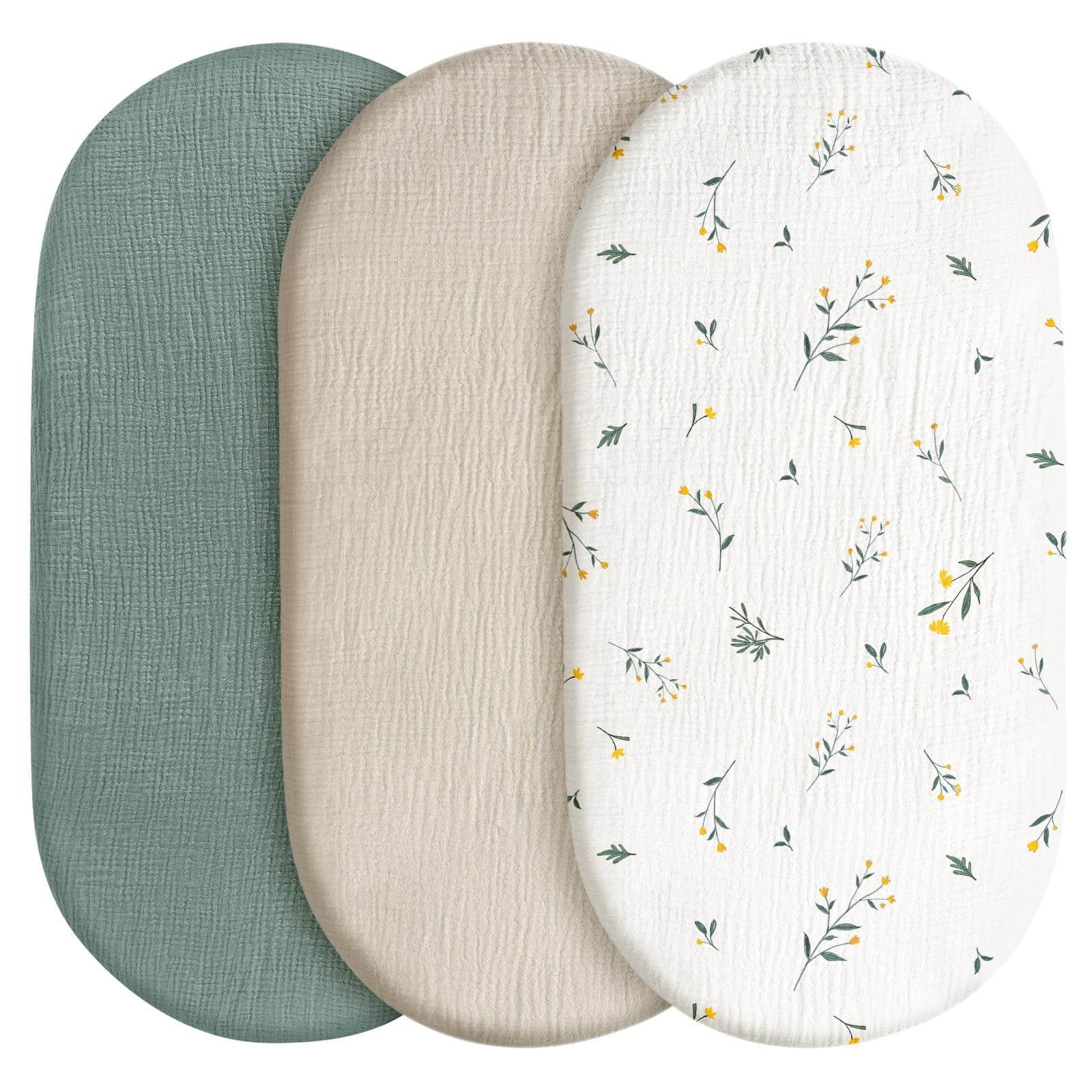 Angebot: 3er-Pack Bettlaken Spannbettlaken aus 100% Musselin-Baumwolle für Kinderwagen 🌟