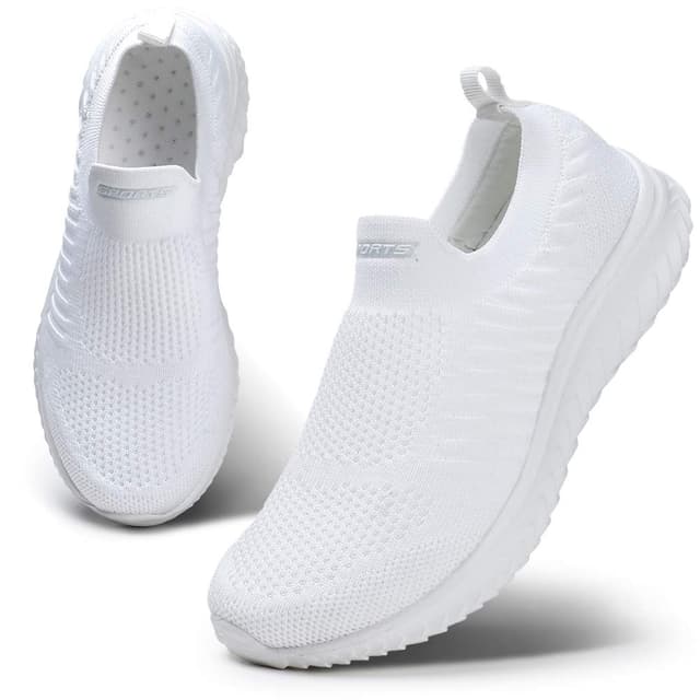 👟 HKR Damen Slip On Sneaker Memory Foam Turnschuhe Sportschuhe Bequeme Schlupfschuhe 39 EU Weiß - 33.98€ + kostenloser Versand!