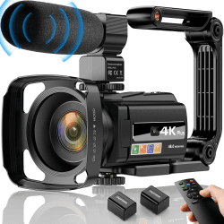 4K VideoKamera Camcorder UHD 48MP WiFi IR Nachtsicht Vlogging Kamera 📹🌟 Angebot bei HelloDeals
