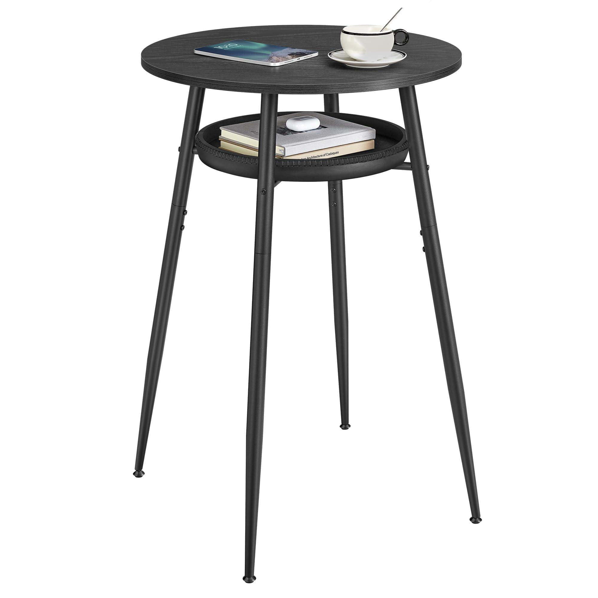 VASAGLE EKHO Kollektion Bartisch ⭐ Stilvoller hoher runder Tisch mit Stauraum